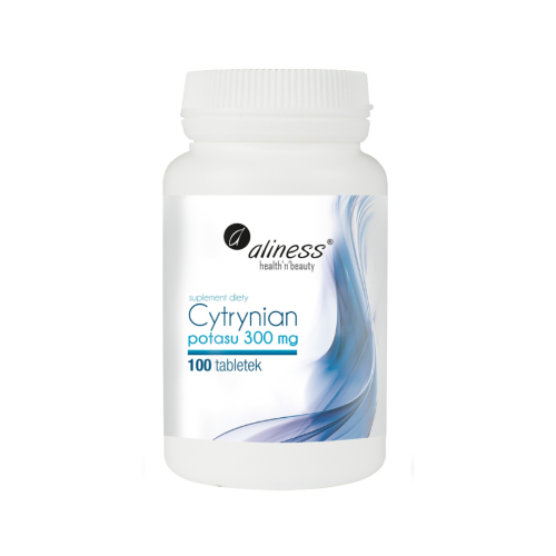 Aliness Cytrynian potasu 300 mg 100 caps/ skurcze, serce, ciśnienie , mięśnie
