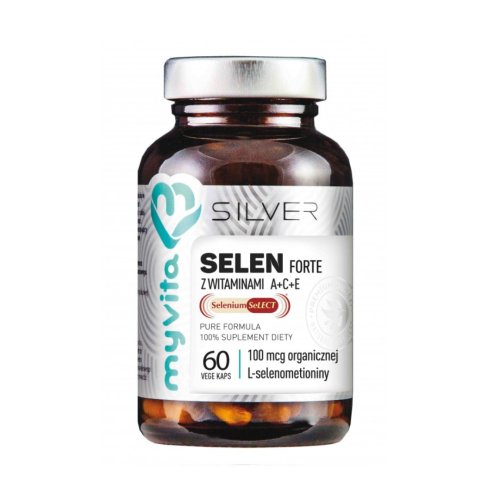 Selen (+ witamina A, C, E) Silver Myvita 60 kapsułek / Włosy, Paznokcie, Odporność, Hashimoto