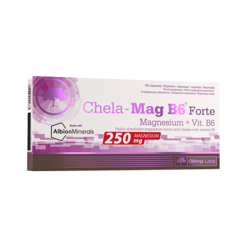 OlimpLabs Chela-Mag + B6 Forte 250 mg / Skurcze, Stres, Nadciśnienie, Odporność