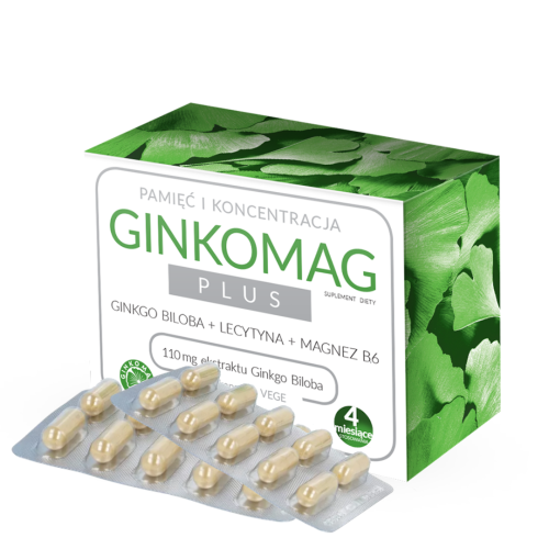 Xenico Pharma Ginkomag Plus 120 kaps. vege / pamięć, koncentracja, umysł