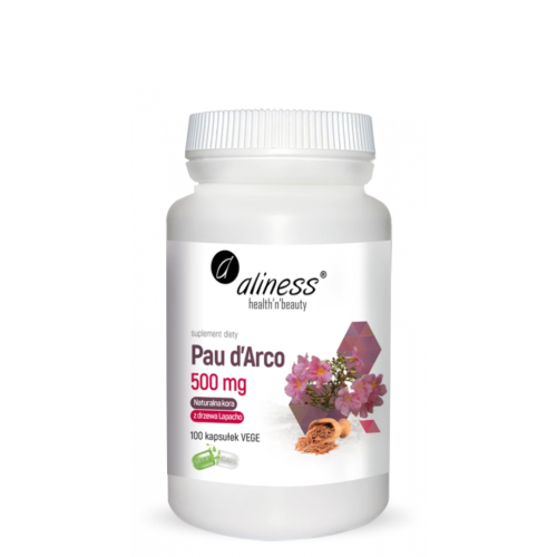 Aliness Pau d’Arco (sproszkowana kora Lapacho) 500mg 100 vege caps / odporność, grzybobójczy, antyseptyczne