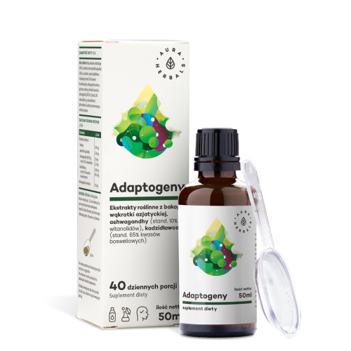 Aura Herbals Adaptogeny - naturalne ekstrakty roślinne 50 ml / pamięć, umysł, adaptogen