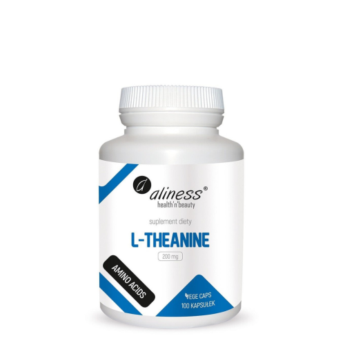 Aliness L-Theanine 200 mg 100 kapsułek / stres, przemęczenie, właściwości kojące