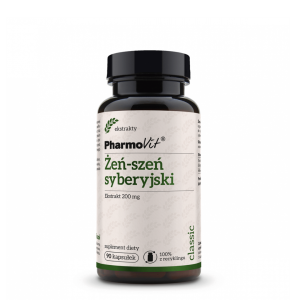 PharmoVit Żeń-szeń syberyjski 200 mg 90 kaps / zmęczenie, odporność, stres, rekonwalescencja  