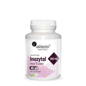 Aliness Inozytol myo/D-chiro, 40/1, 650 mg 100 Vcaps /  układ nerwowy, samopoczucie, stres, sen