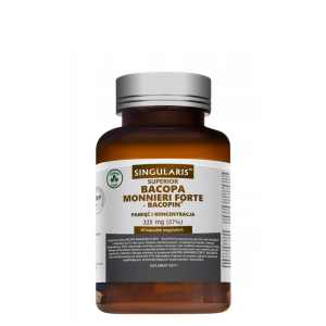 Singularis Bacopa monnieri Forte 325 mg 60 kapsułek / układ nerwowy, mózg, pamięć, funkcje poznawcze, zdrowie psychiczne