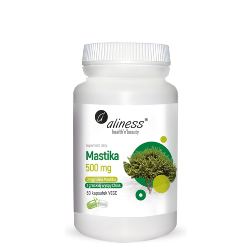 Aliness Mastika 500mg 60 Vege caps. / Helicobacter, żołądek, trawienie, nudności, wrzody żołądka oraz dwunastnic