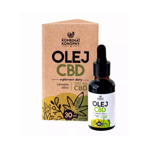 Kombinat Konopny OLEJ CBD 500 mg / wyciszenie, rozluźnienie, stres, przemęczenie,  złość,  medytacja