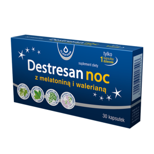 Oleofarm Destresan noc z melatoniną i walerianą, 30 kaps/ sen, bezsenność, zaburzenia snu, zasypianie