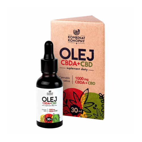 Kombinat Konopny OLEJ RAW CBDA+CBD 1000 mg 30ml/sen, wyciszenie, rozluźnienie, stres, przemęczenie