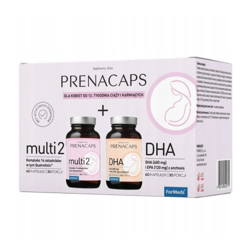 Formeds Prenacaps Multi 2 + DHA 120 kaps / dla kobiet, ciąża, karmienie, witaminy