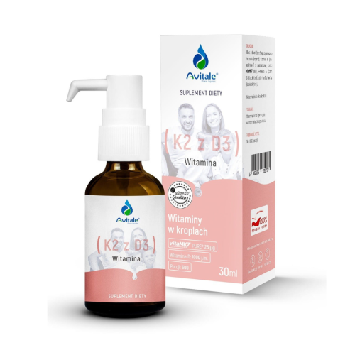 AVITALE Witamina K2 Z D3 30ml/ Odporność, Kości, Mineralizacja, Stawy, Zęby