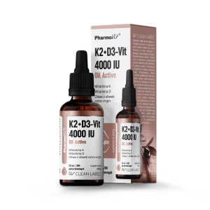 PharmoVit K2+D3-Vit 4000 IU Oil Active 30 ml/ Odporność, Kości, Mineralizacja, Stawy, Zęby 