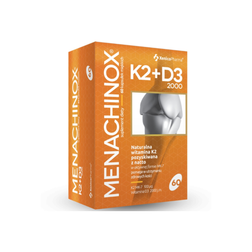 XenicoPharma Menachinox K2+D3 2000, 60 kaps. miękkich / Odporność, Kości, Mineralizacja, Stawy, Zęby