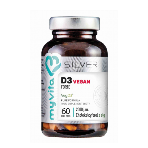 MyVita Silver Witamina D3 VEGAN 2000IU 60 kapsułek / Odporność, Kości, Mineralizacja, Stawy, Zęby