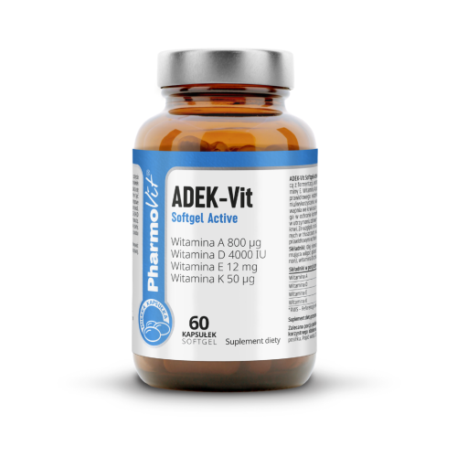 PharmoVit ADEK-Vit Softgel Active 60 kaps / odporność, samopoczucie, kości, skóra, krew PharmoVit ADEK-Vit Softgel Active 60 kaps / odporność, samopoczucie, kości, skóra, krew