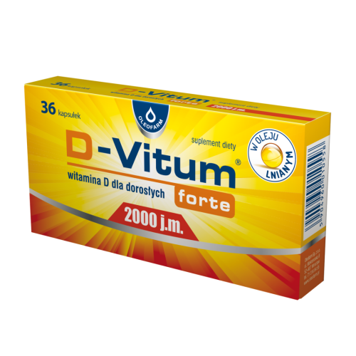 OLEOFARM D-Vitum forte 2000j. 30 kapsułek / Odporność Kości Stawy Mineralizacja