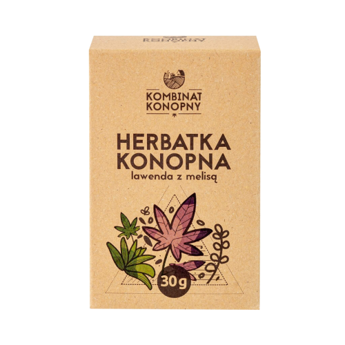 Kombinat Konopny Herbatka konopna 30 g – lawenda z melisą /sen, wyciszenie, rozluźnienie, stres, przemęczenie, nastrój