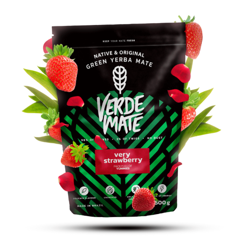 Verde Mate Green Very Strawberry 0,5 kg / Pobudzenie, Energia, Naturalne