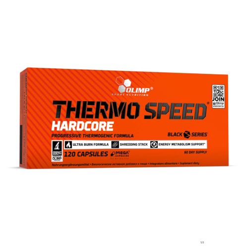 Olimp Thermo Speed HARDCORE 120 caps. Spalacz Redukcja Termogeneza Metabolizm Kofeina Pobudzenie