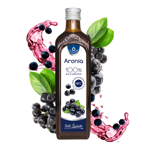 Oleofarm Aronia SOK 100% 490 ml / Serce, cukrzyca, odporność