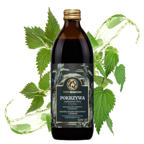 Herbal Monasterium Pokrzywa sok 500 ml - oczyszczanie organizmu, włosy, odporność