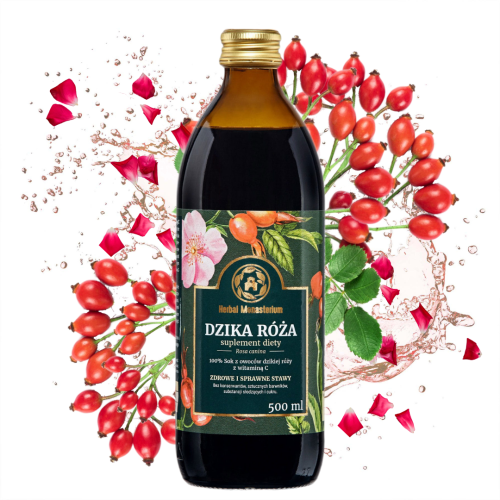 Herbal Monasterium Dzika róża sok 500 ml - odporność, praca nerek, witamina C