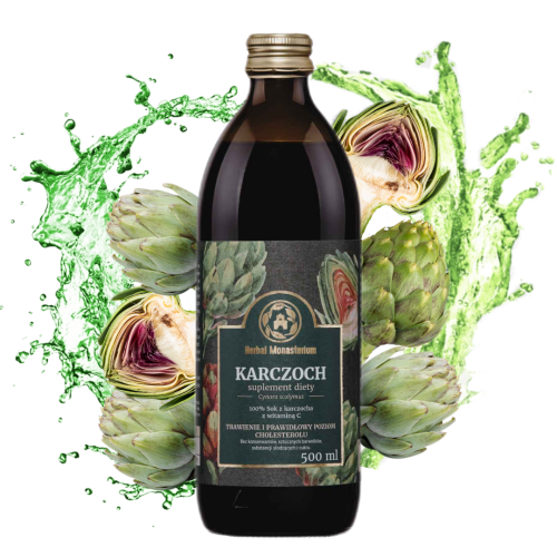 Herbal Monasterium Karczoch sok 500 ml - wątroba, detoks, oczyszczanie, trawienie