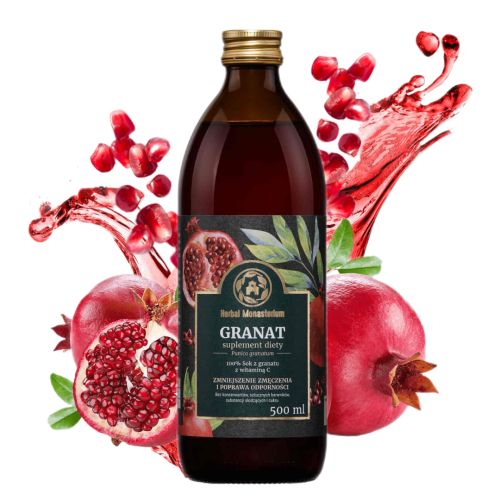 Herbal Monasterium Granat sok 500 ml - Serce, układ krążenia, choroby sercowo-naczyniowe, naczynia krwionośne