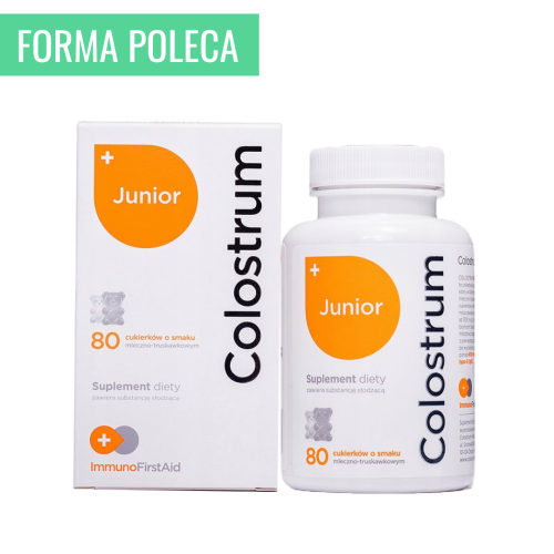 Colostrum Junior z Probiotykami ImmunoFirstAid 165 mg / odporność, jelita, przeczyszczające