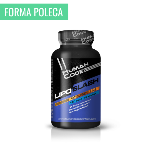 Human Code LIPO SLASH – 120 CAPS / Spalacz tłuszczu, Termogeneza, Kofeina, Energia, nadmiar wody