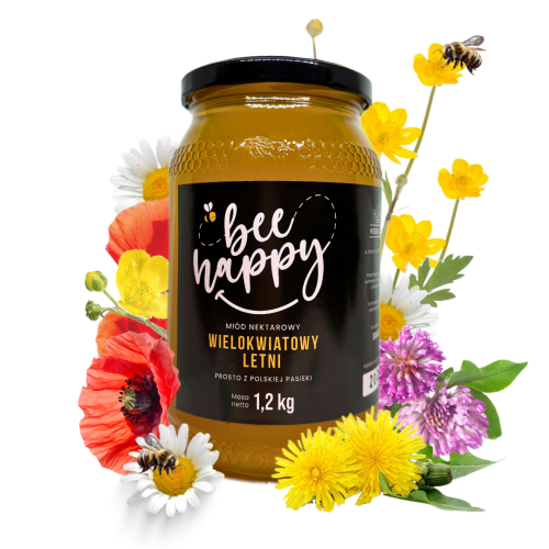 BeHappy Miód Wielokwiatowy Letni 1200g
