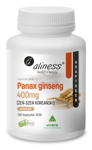 Aliness, Panax Ginseng (ŻEŃ-SZEŃ KOREAŃSKI) 20% 400mgx100caps.