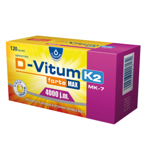 OLEOFARM D-Vitum K2 forte MAX 4000j. 120 kapsułek Odporność Kości Stawy Mineralizacja