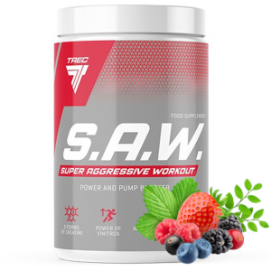 Trec S.A.W. Super Aggressive Workout 400g. W proszku Pompa mięśniowa Na siłę Na masę Przed treningiem SPRAWDŹ SMAKI →